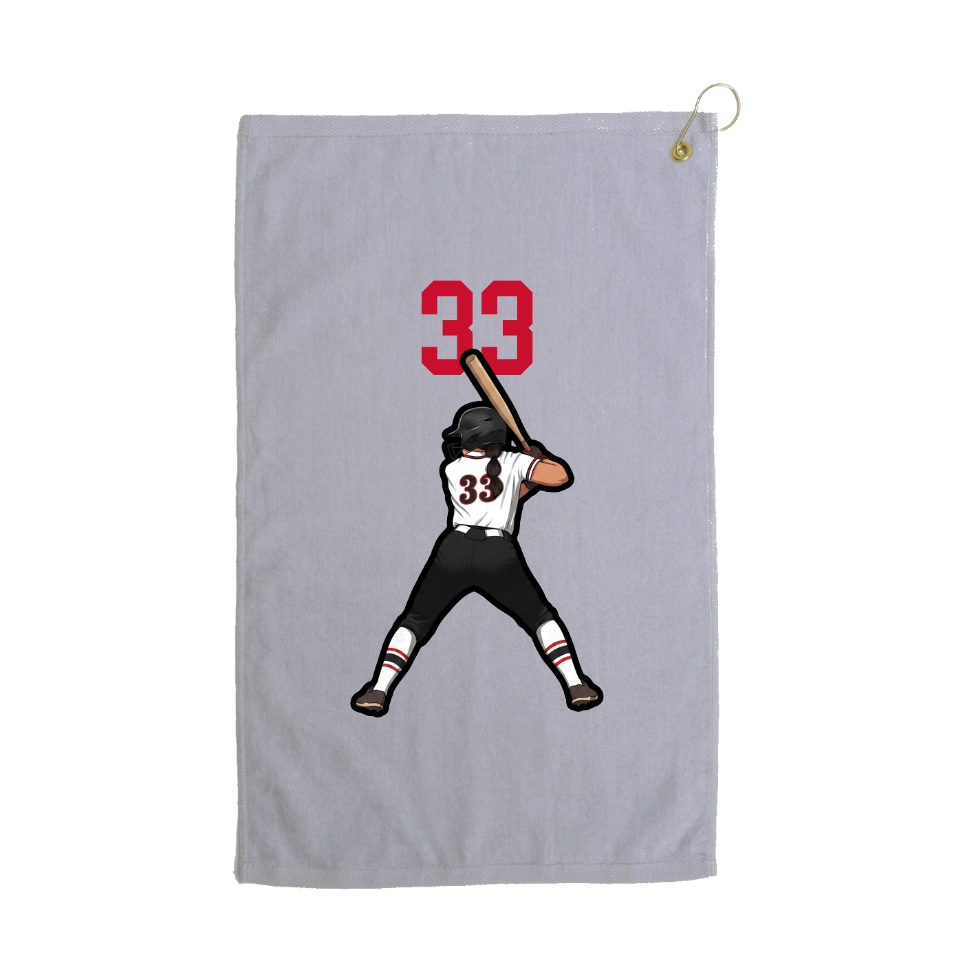 Golf Towel — Number Top in Grey