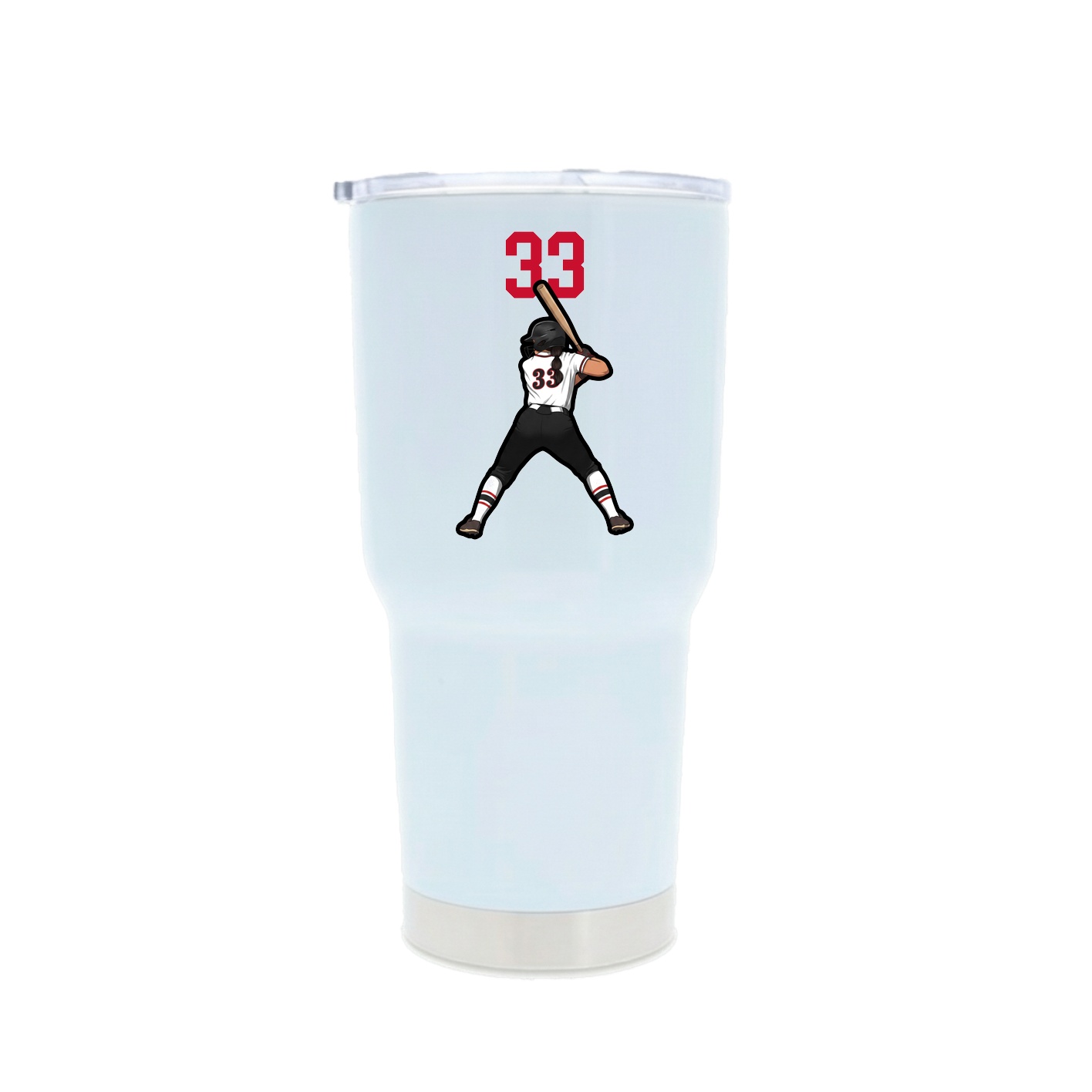 30oz Stainless Steel Tumbler — Number Top in White