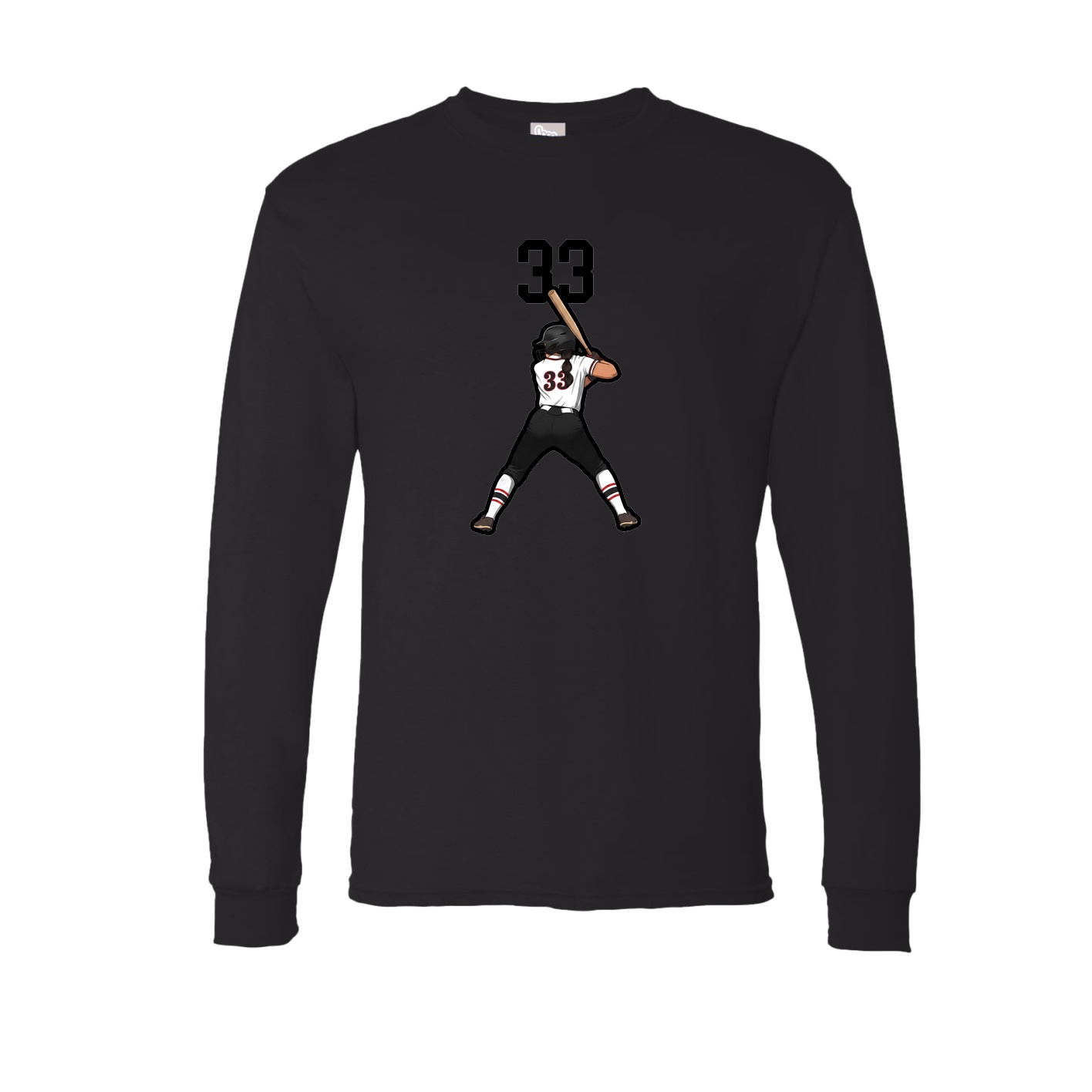 Long Sleeve Tee — Number Top in Black