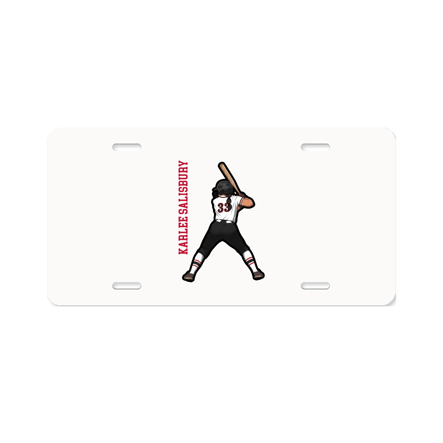 License Plate — Name Vertical in Classic