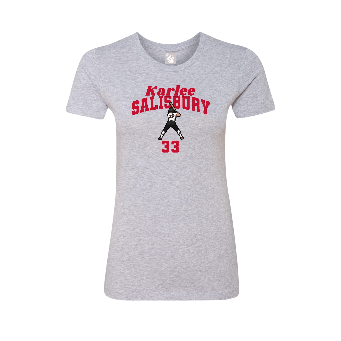 Fitted Women's Tee — Signature Arch in Grey