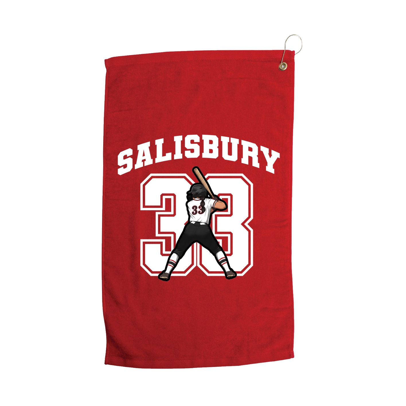 Golf Towel — Number in Red