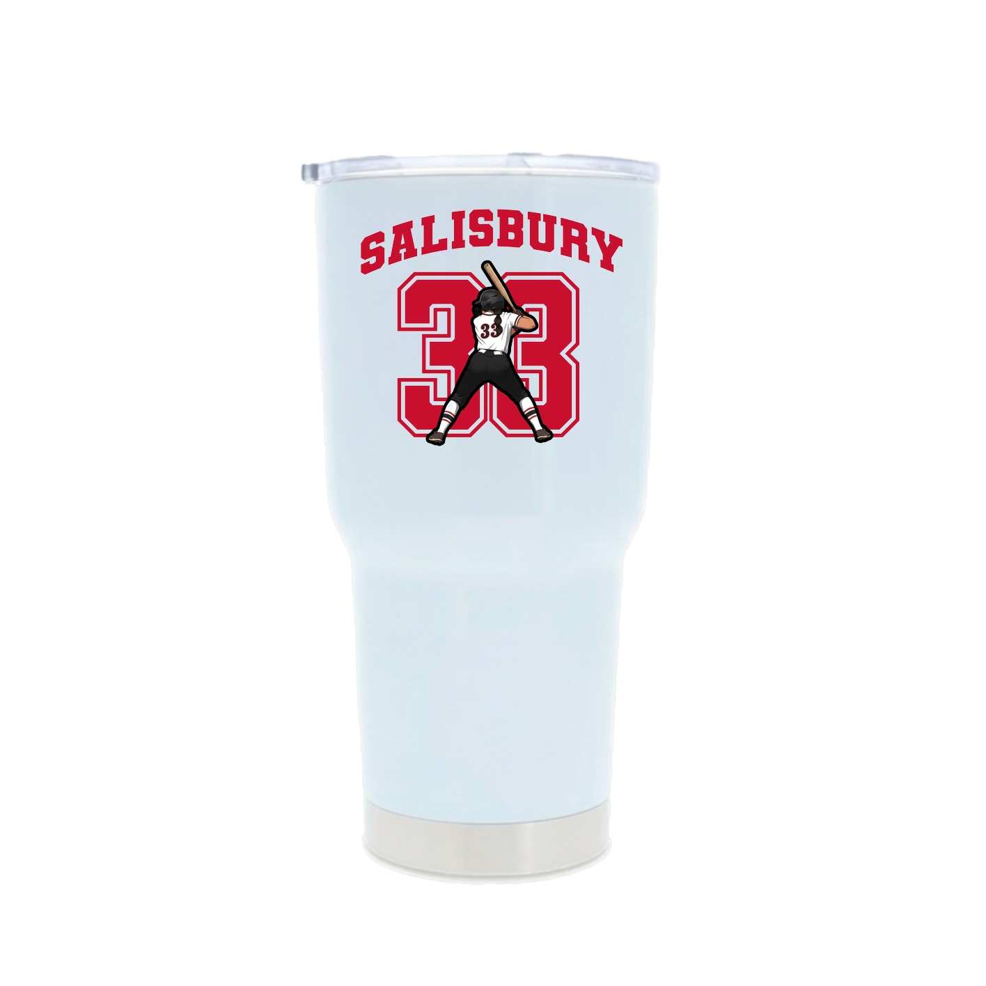 30oz Stainless Steel Tumbler — Number in White