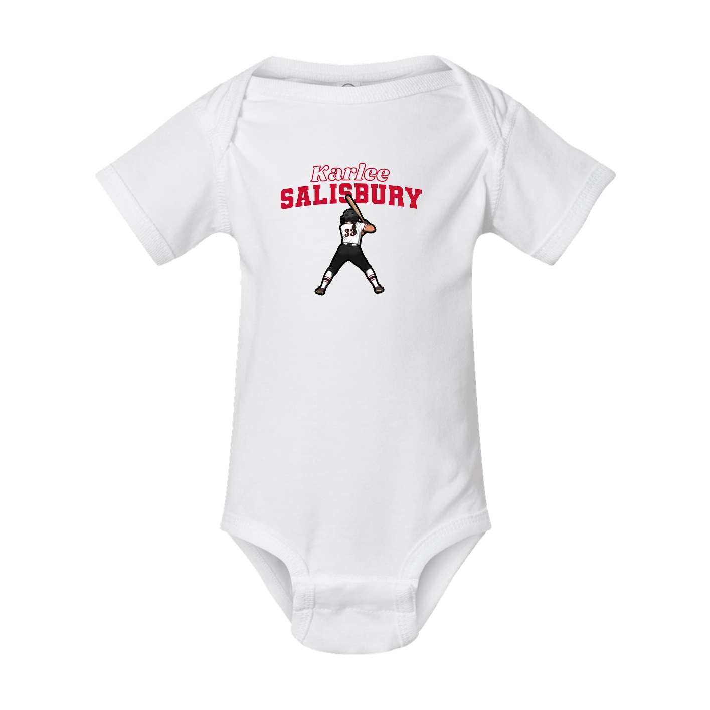 Baby Onesie — Name Arch in White