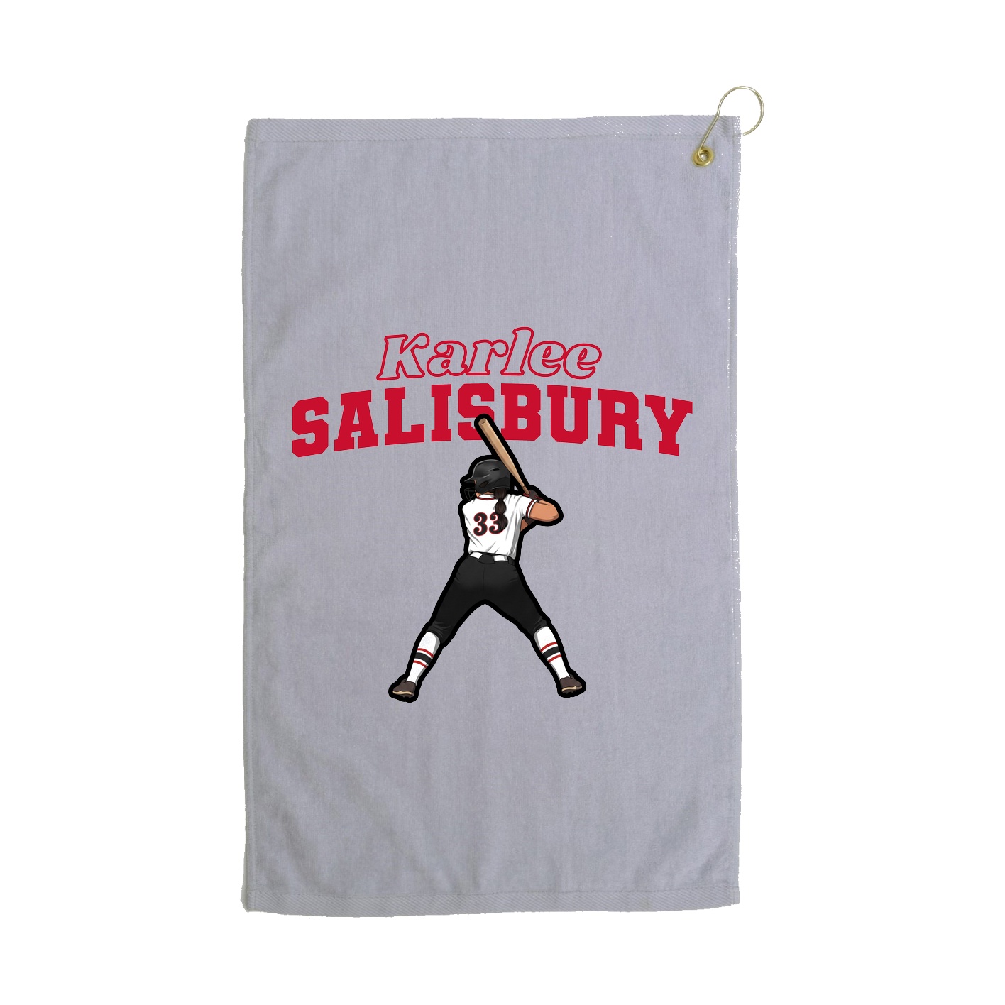 Golf Towel — Name Arch in Grey