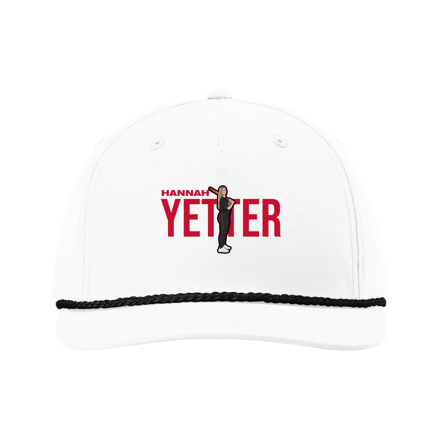 Five-Panel Classic Rope Cap — Player Name in White