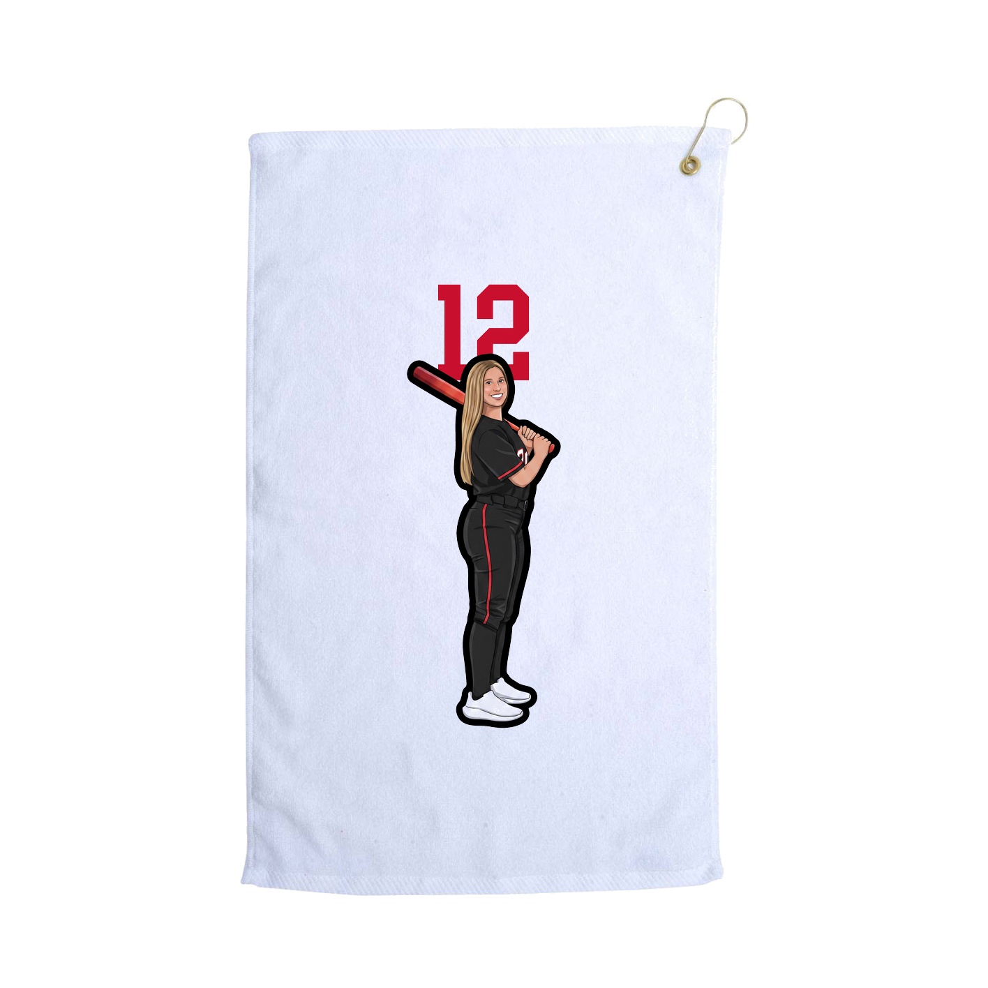 Golf Towel — Number Top in White