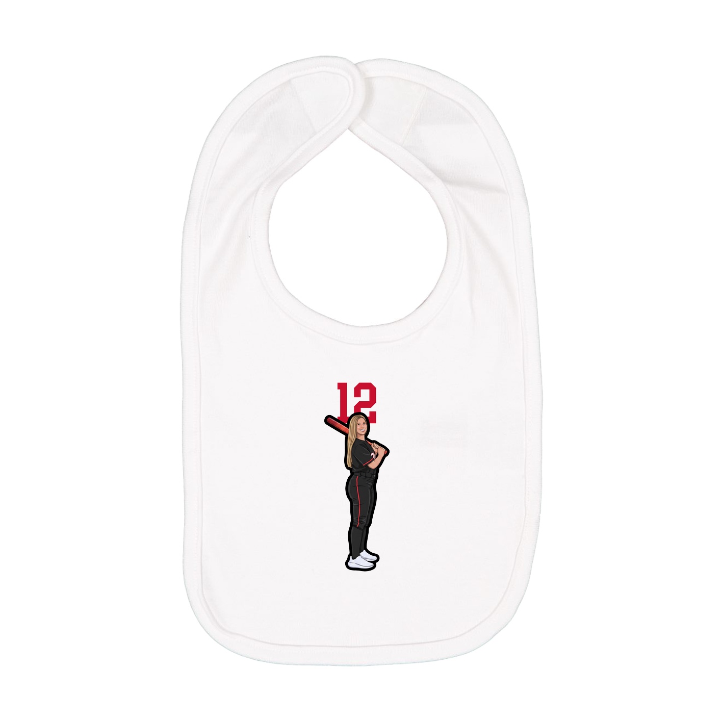 Infant Bib — Number Top in White