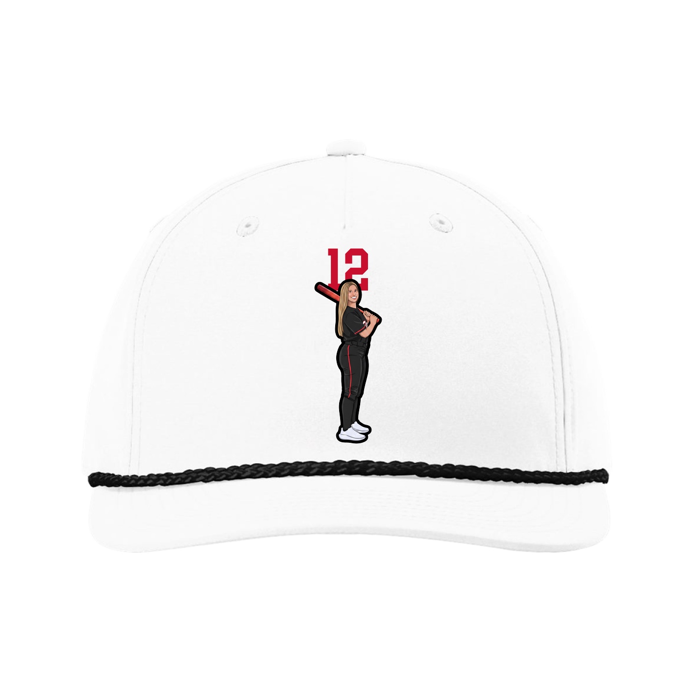 Five-Panel Classic Rope Cap — Number Top in White