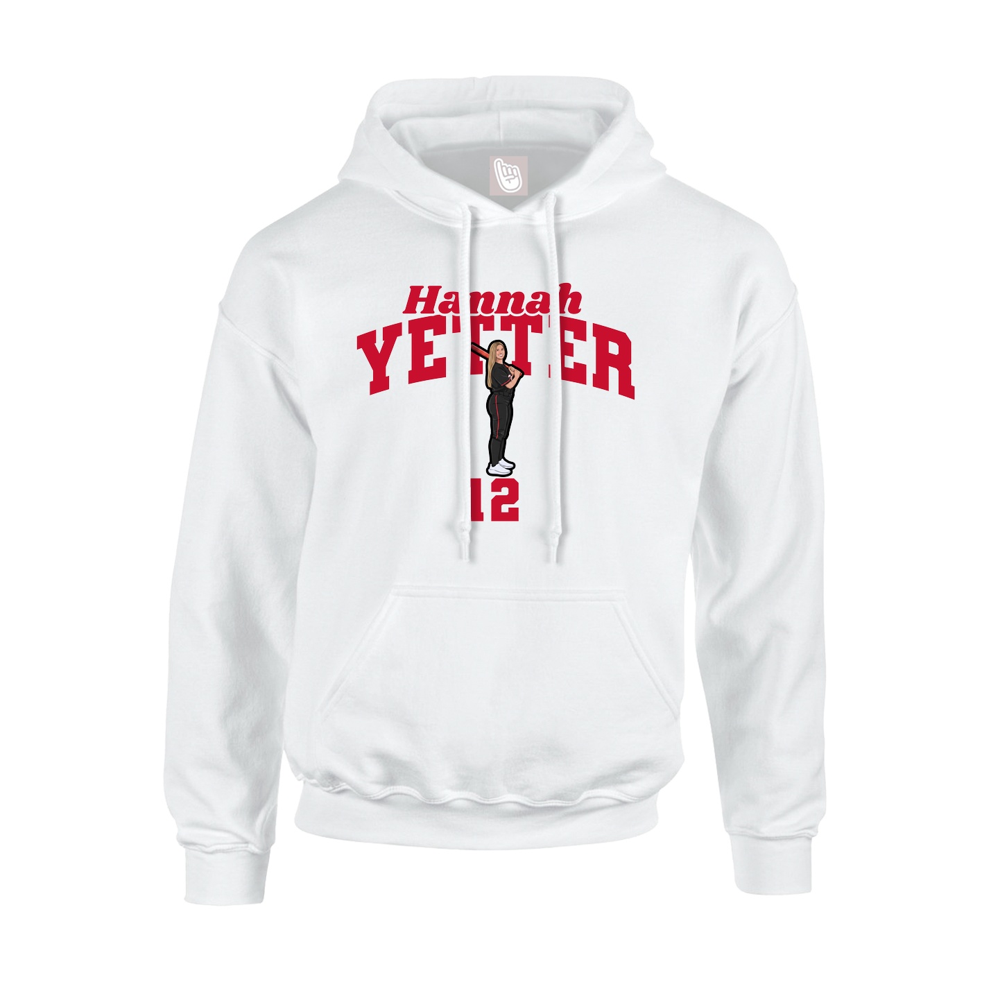 Youth Hoodie — Signature Arch in White
