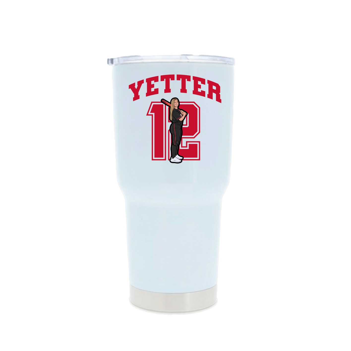 30oz Stainless Steel Tumbler — Number in White