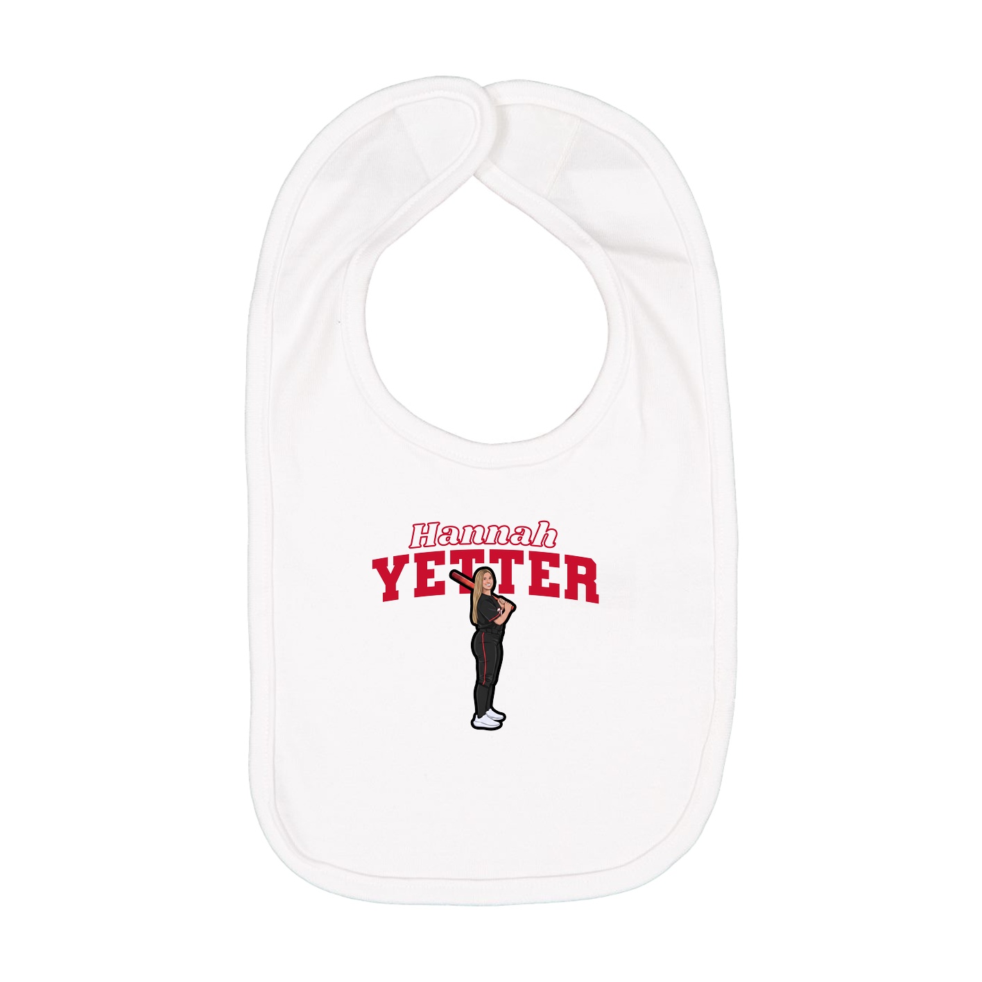 Infant Bib — Name Arch in White
