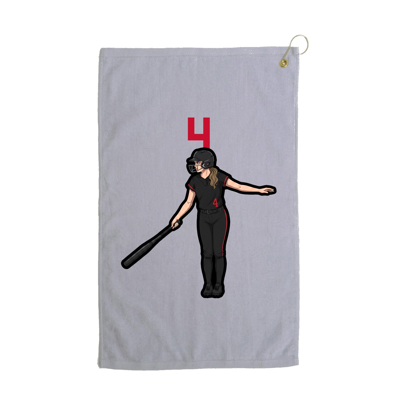 Golf Towel — Number Top in Grey