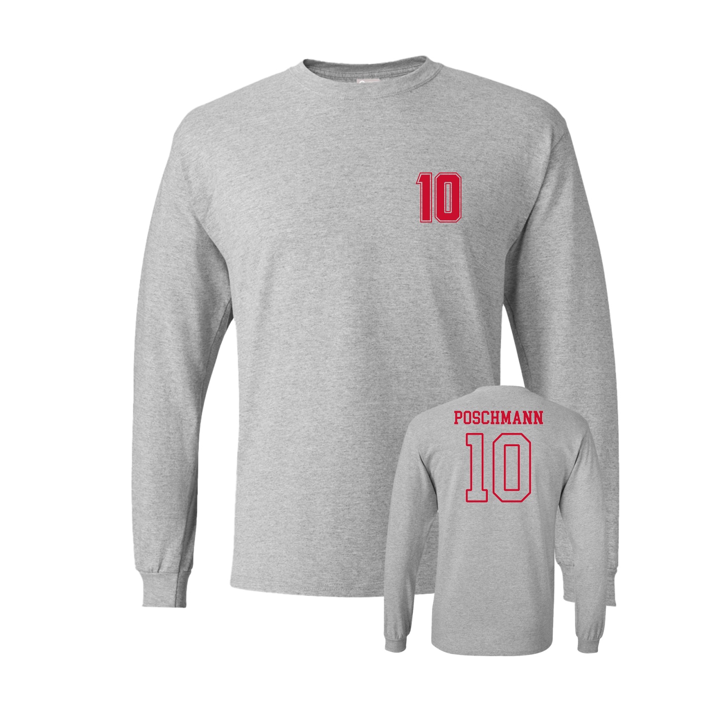 Long Sleeve Tee — Chest Back in Grey
