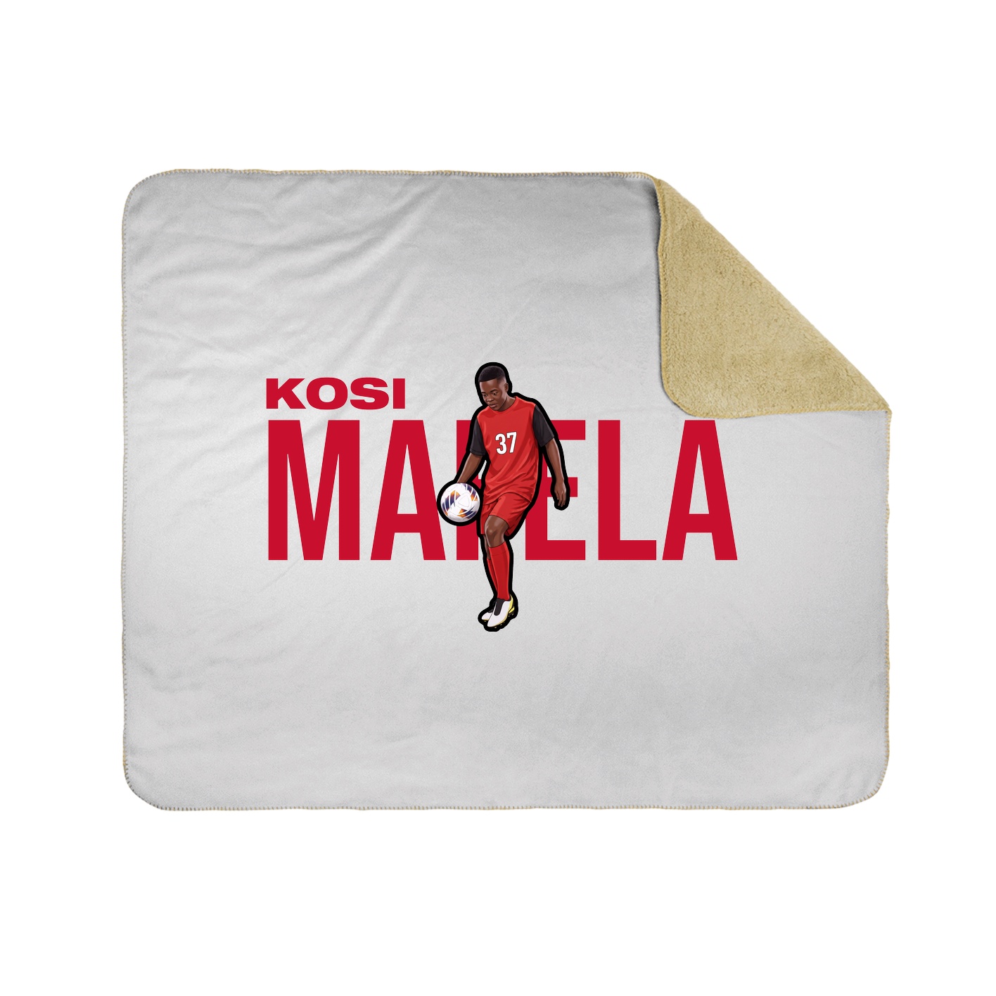 Throw Blanket — Player Name in White