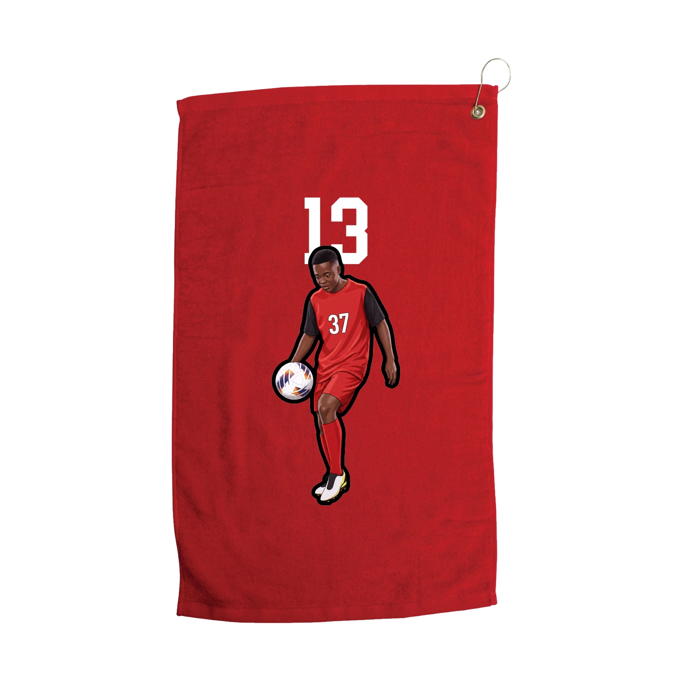 Golf Towel — Number Top in Red