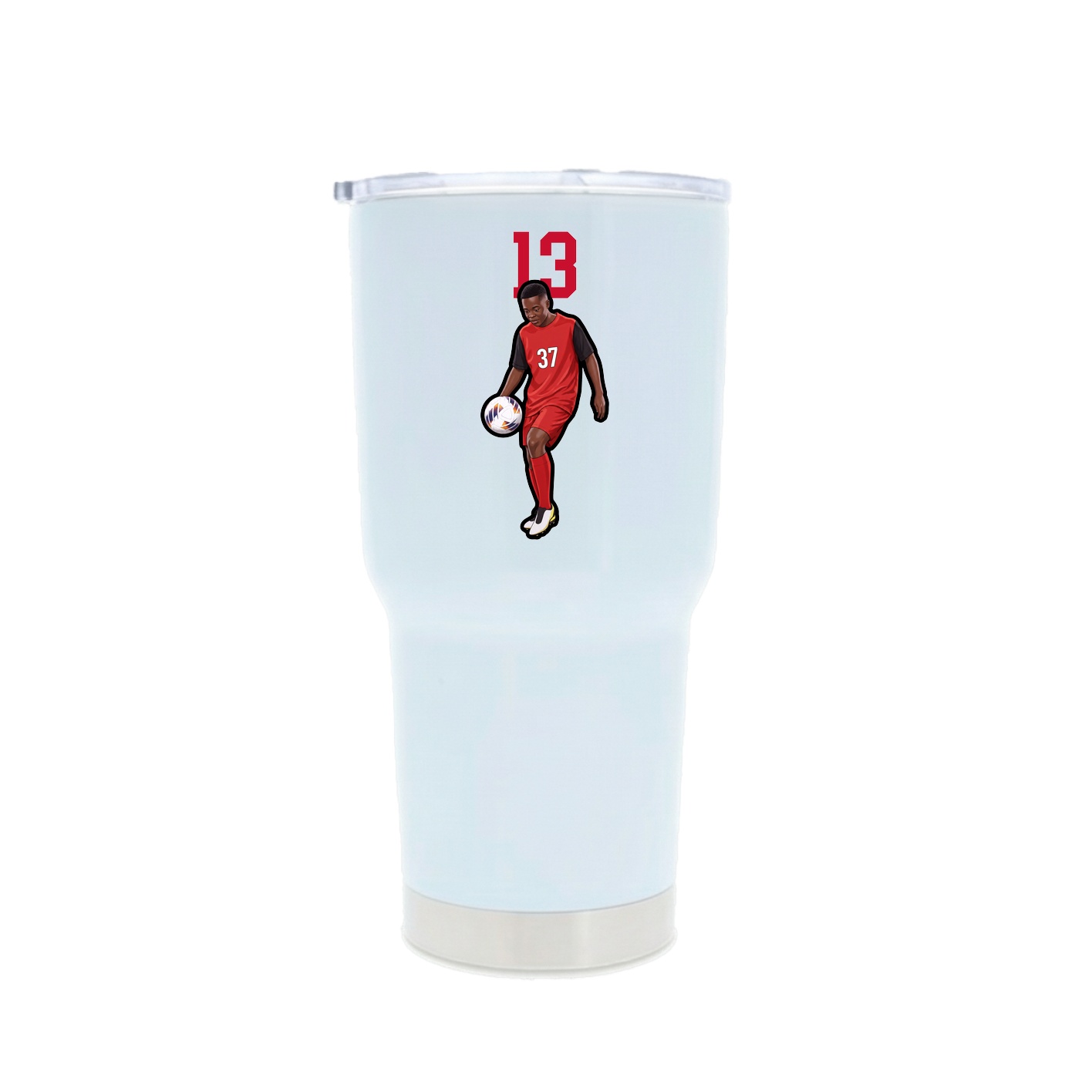 30oz Stainless Steel Tumbler — Number Top in White
