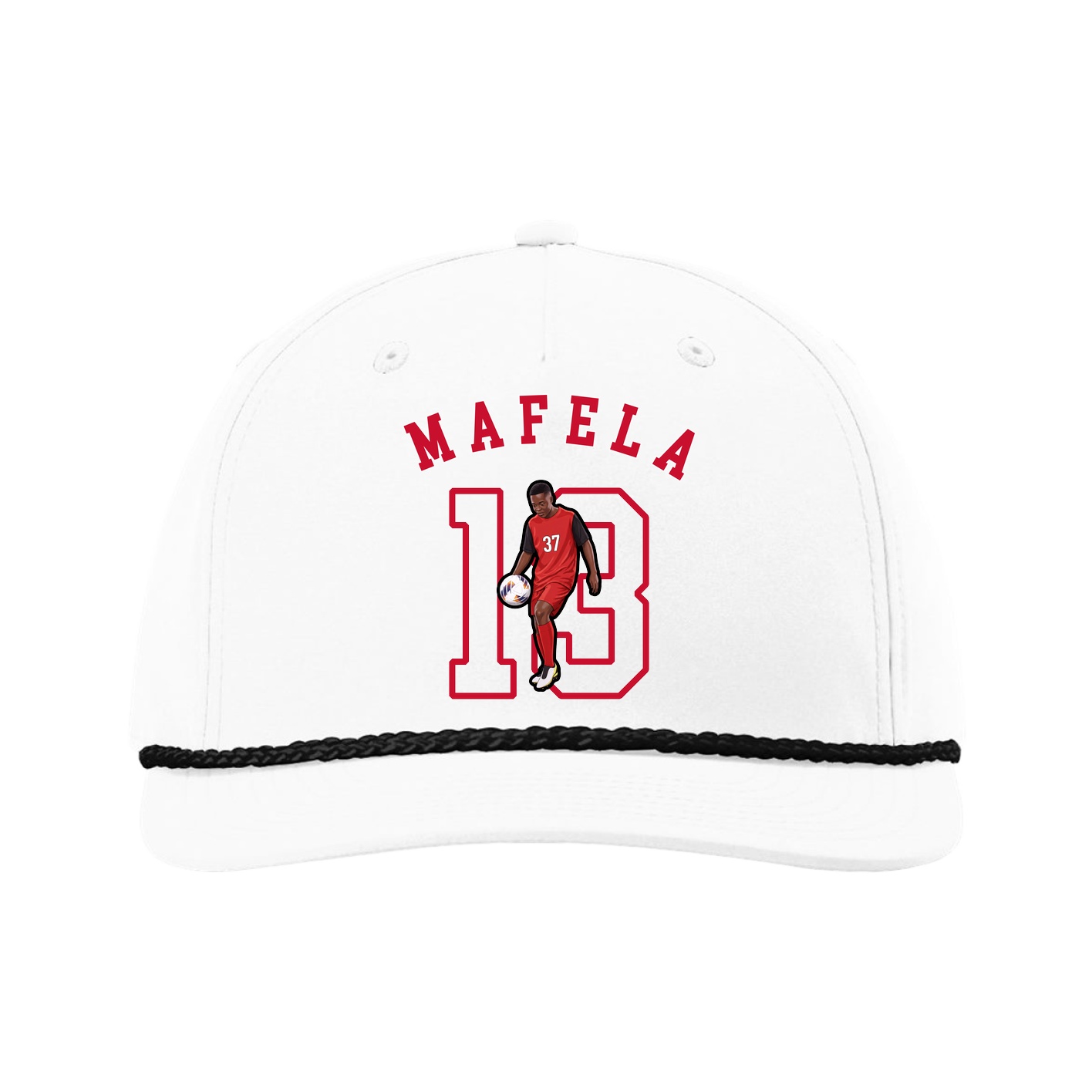 Five-Panel Classic Rope Cap — Shirsey Arch in White