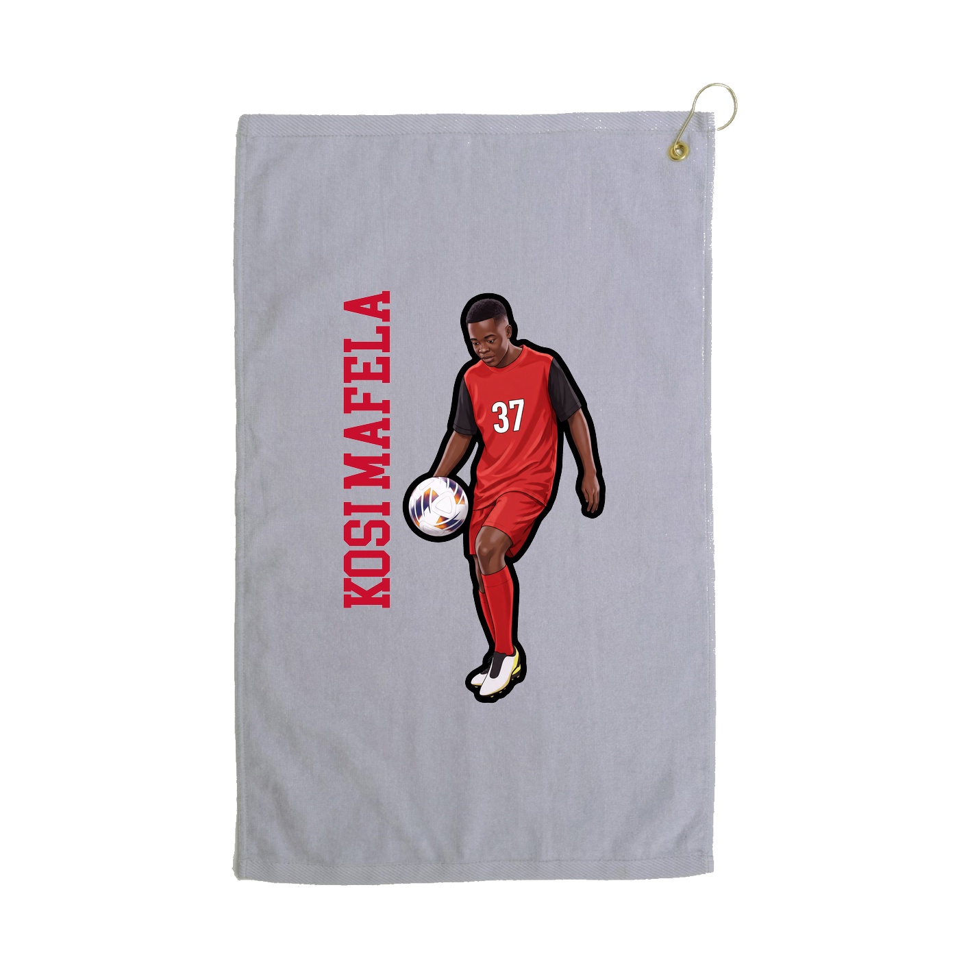 Golf Towel — Name Vertical in Grey