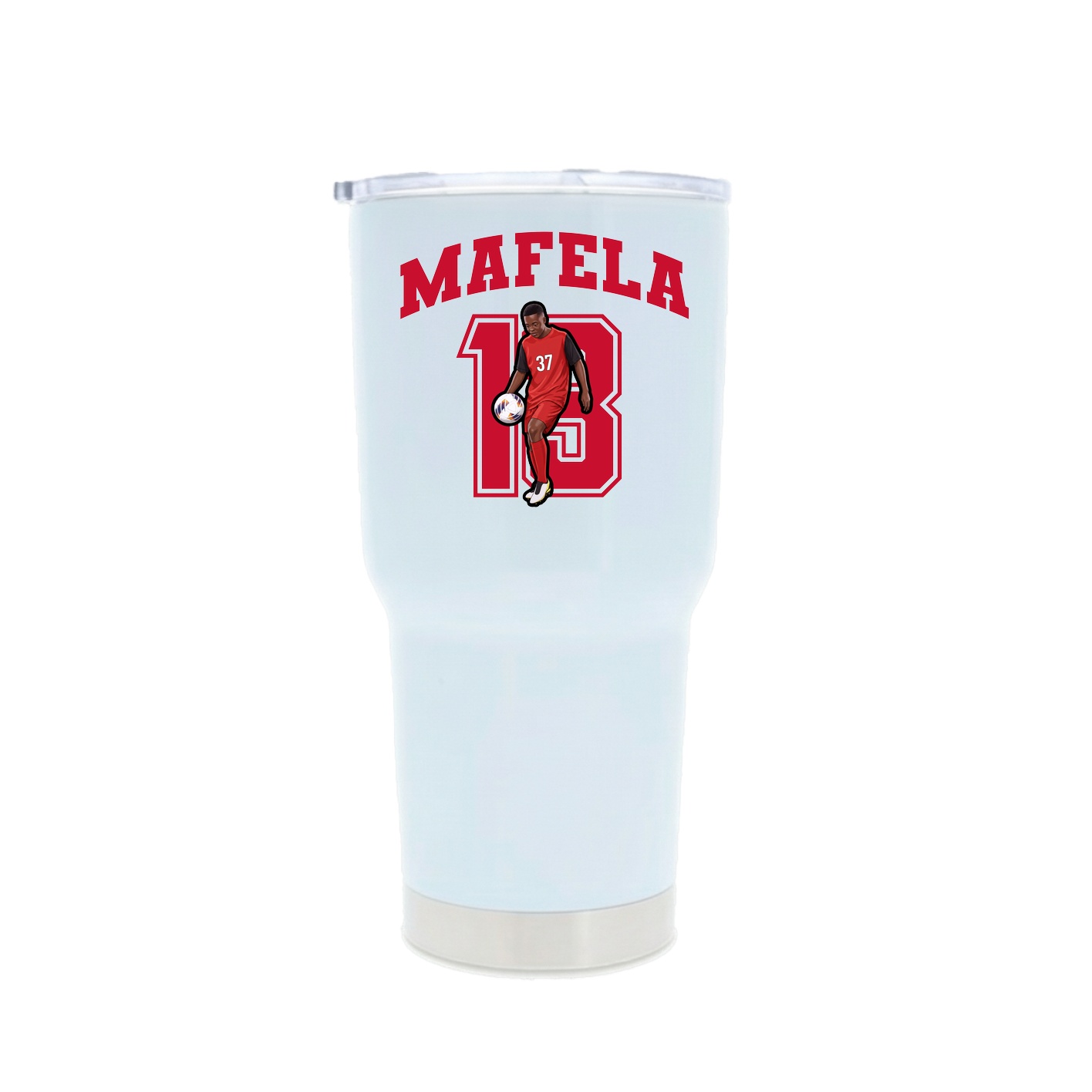 30oz Stainless Steel Tumbler — Number in White