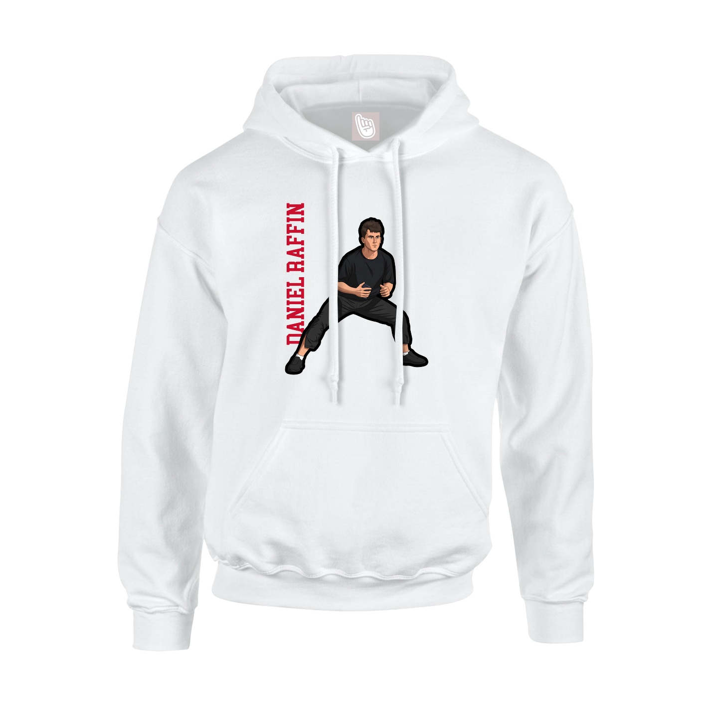 Youth Hoodie — Name Vertical in White