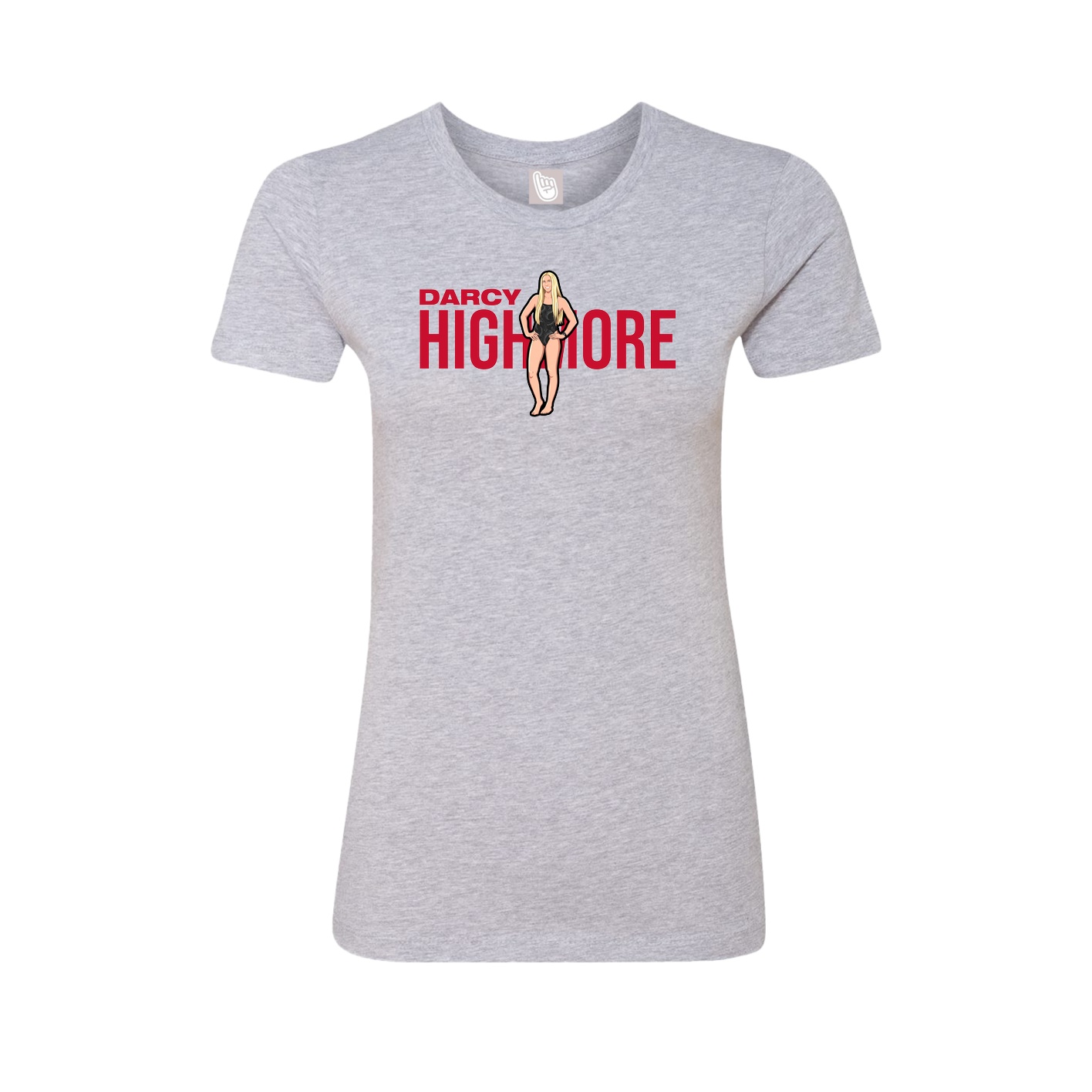 Fitted Women's Tee — Player Name in Grey
