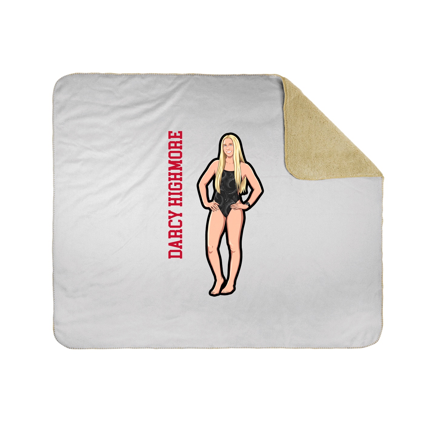 Throw Blanket — Name Vertical in White
