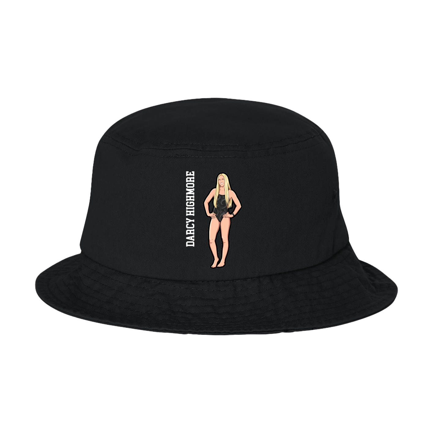 Bucket Cap — Name Vertical in Black