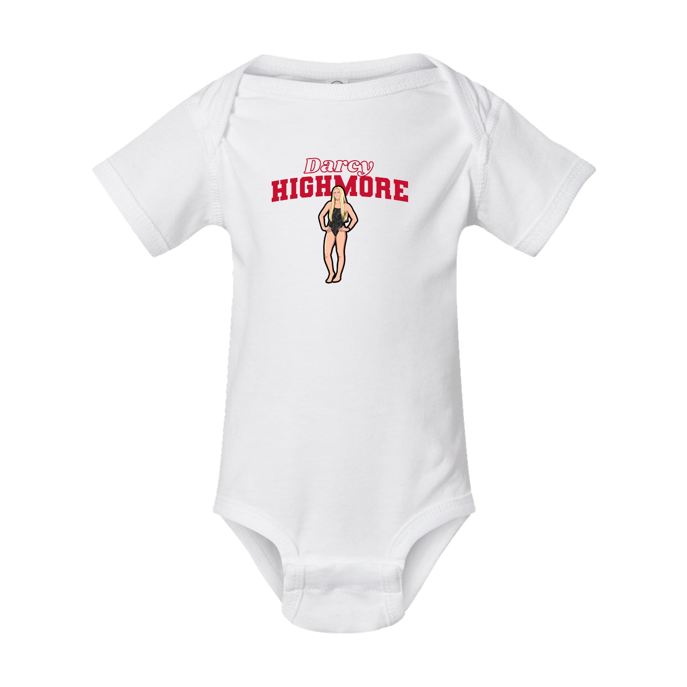 Baby Onesie — Name Arch in White