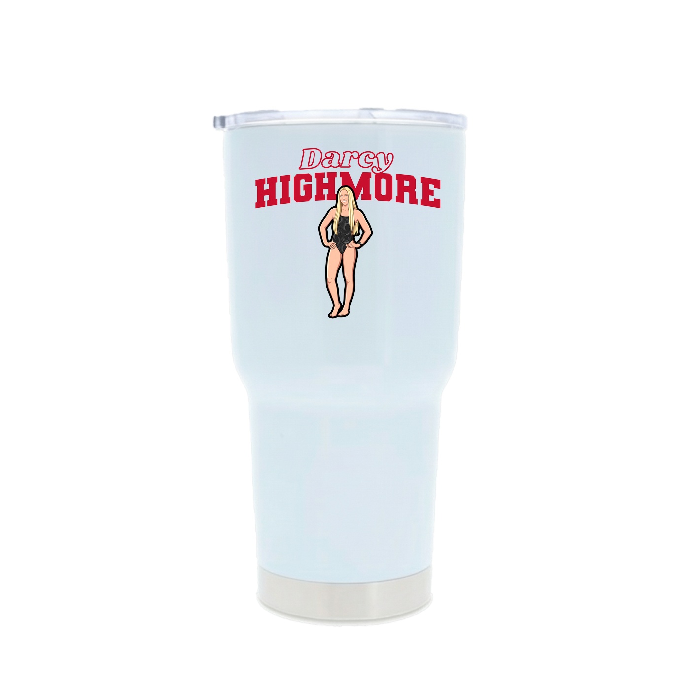 30oz Stainless Steel Tumbler — Name Arch in White