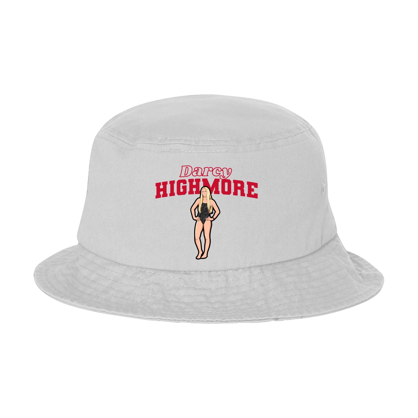 Bucket Cap — Name Arch in White