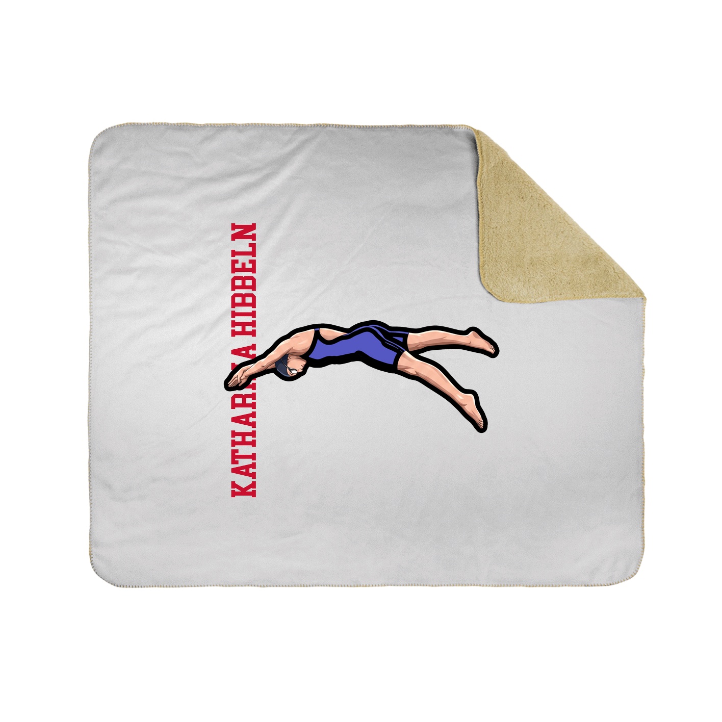 Throw Blanket — Name Vertical in White