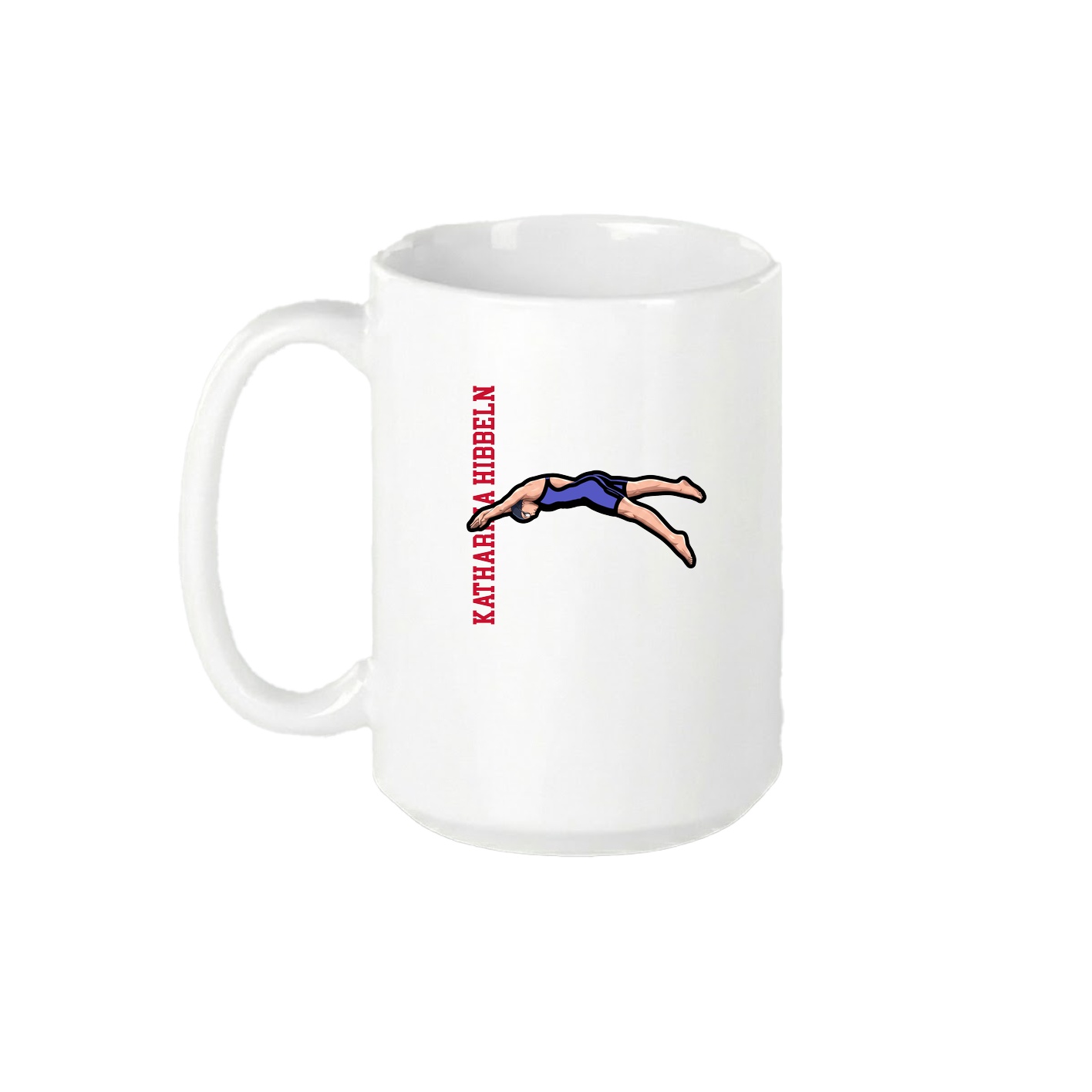 15oz Coffee Mug — Name Vertical in White