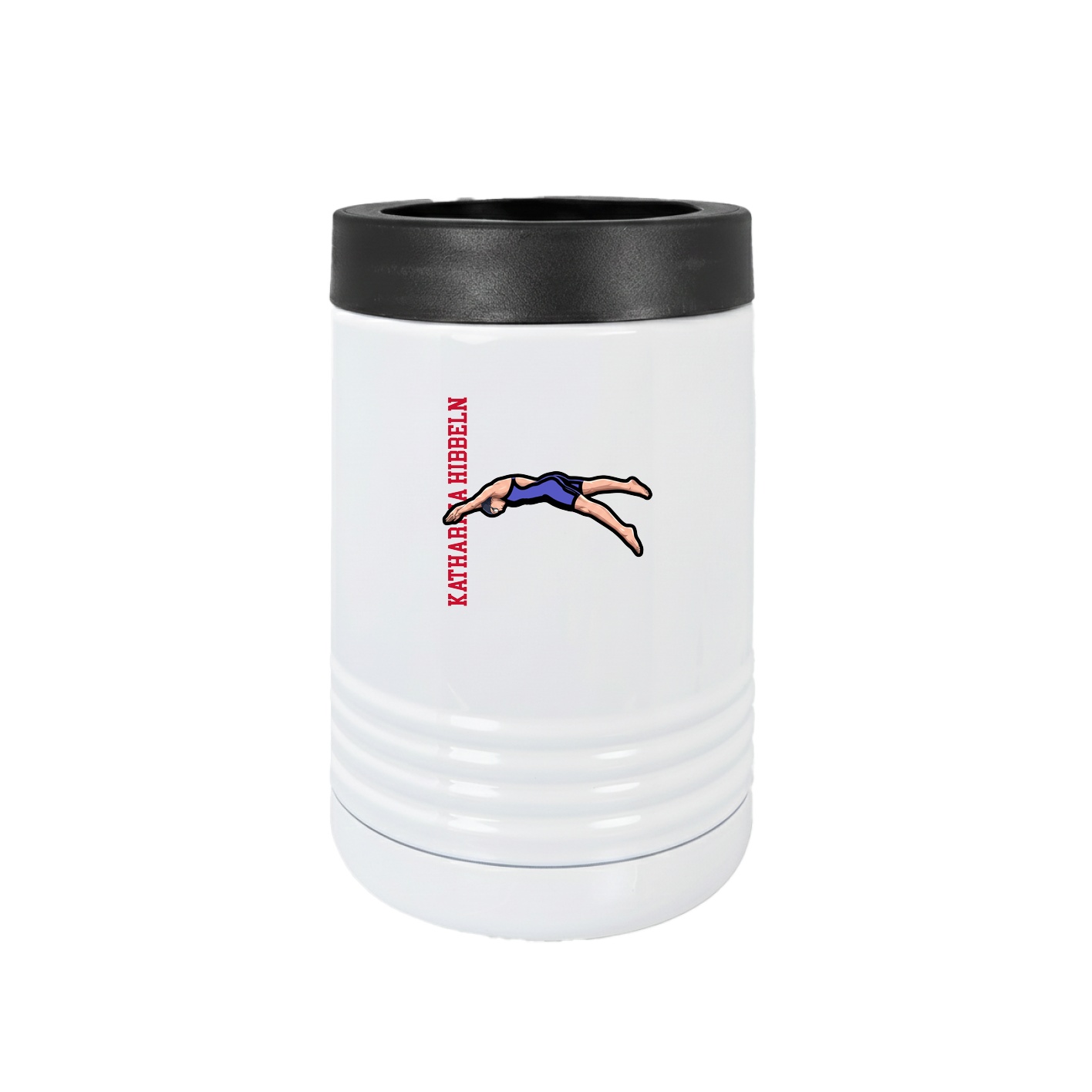 Beverage Holder — Name Vertical in White