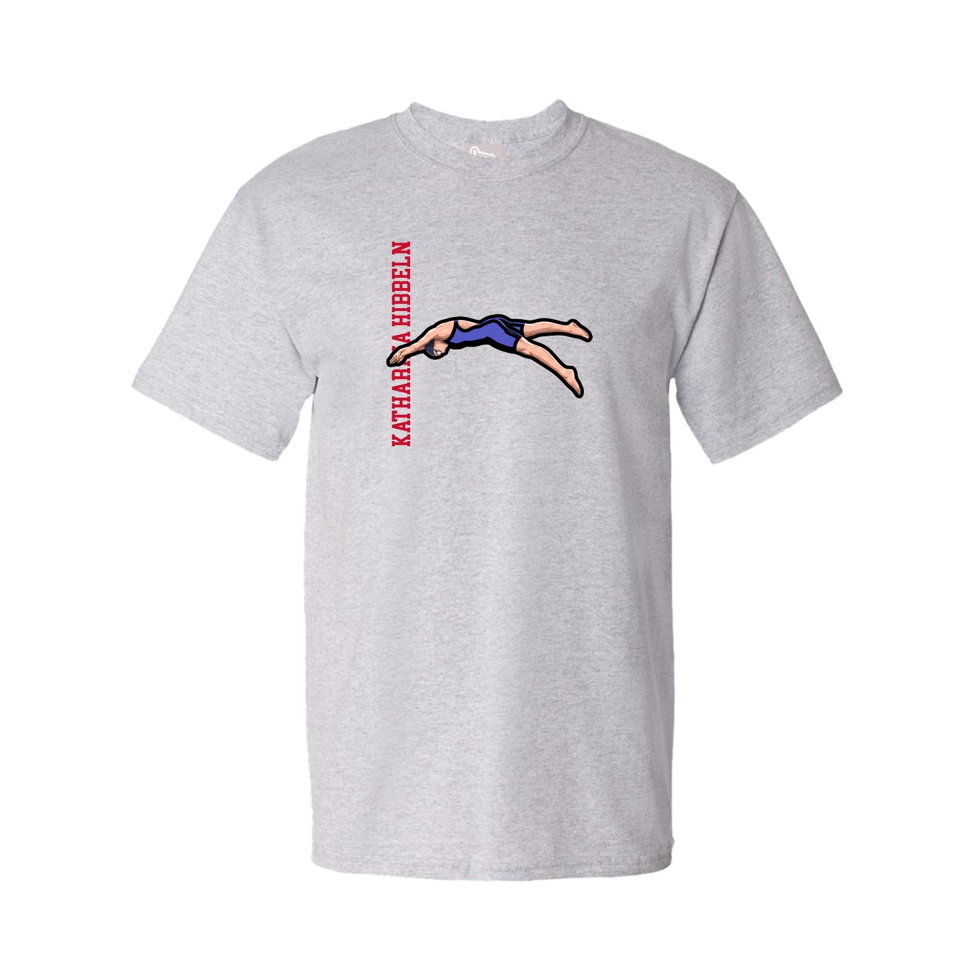 Tee — Name Vertical in Grey
