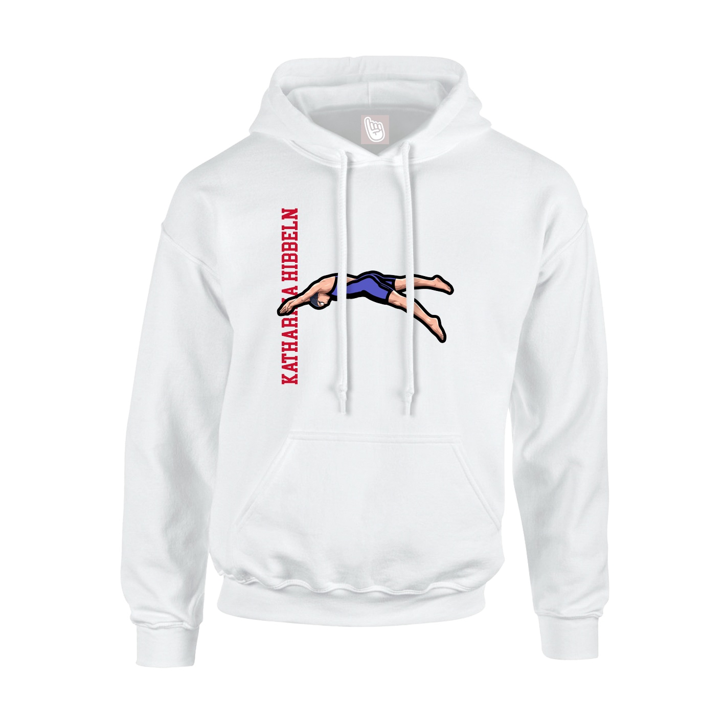 Youth Hoodie — Name Vertical in White