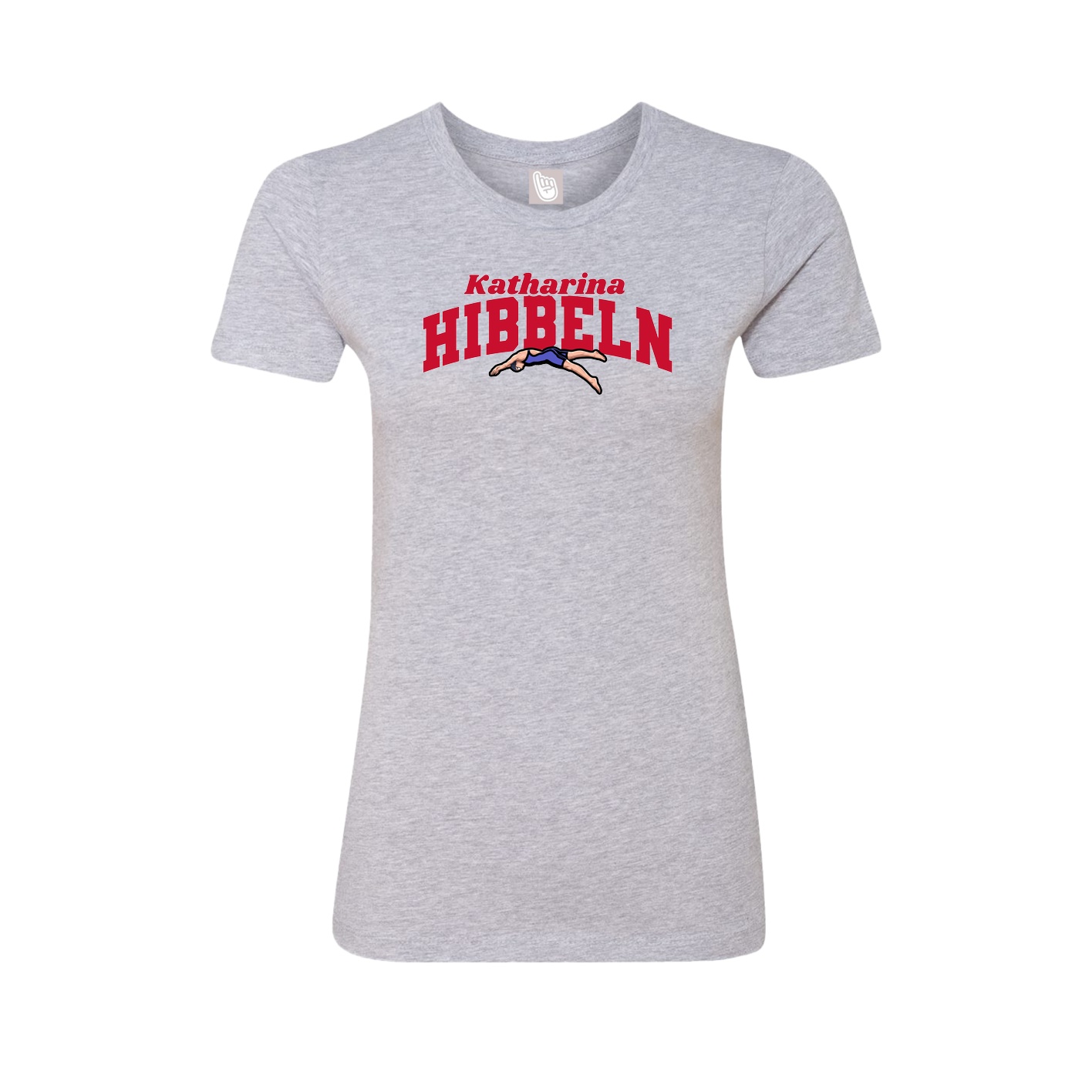 Fitted Women's Tee — Signature Arch in Grey