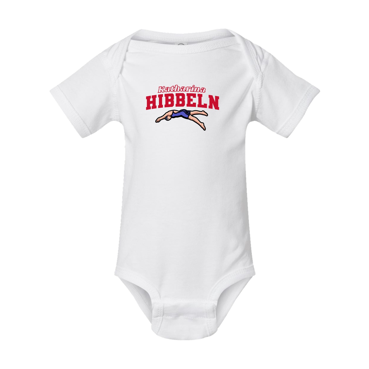 Baby Onesie — Name Arch in White