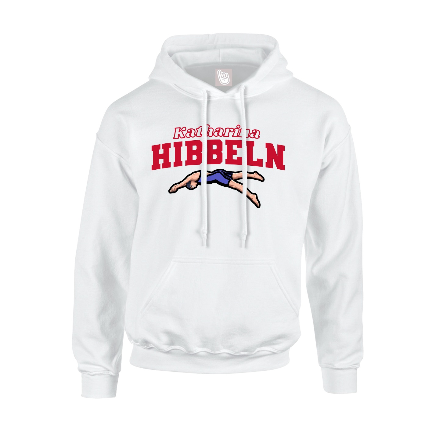 Youth Hoodie — Name Arch in White