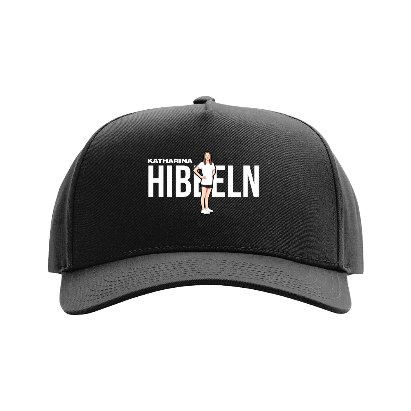 Full Fabric Five-Panel Champ Cap — Player Name in Black