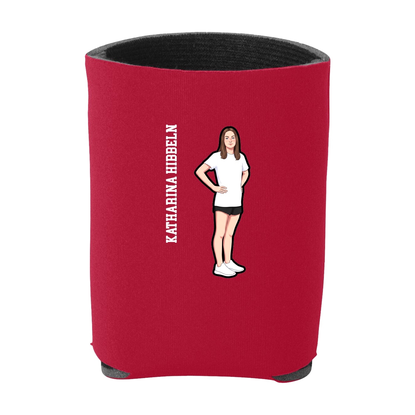 Can Holder — Name Vertical in Red