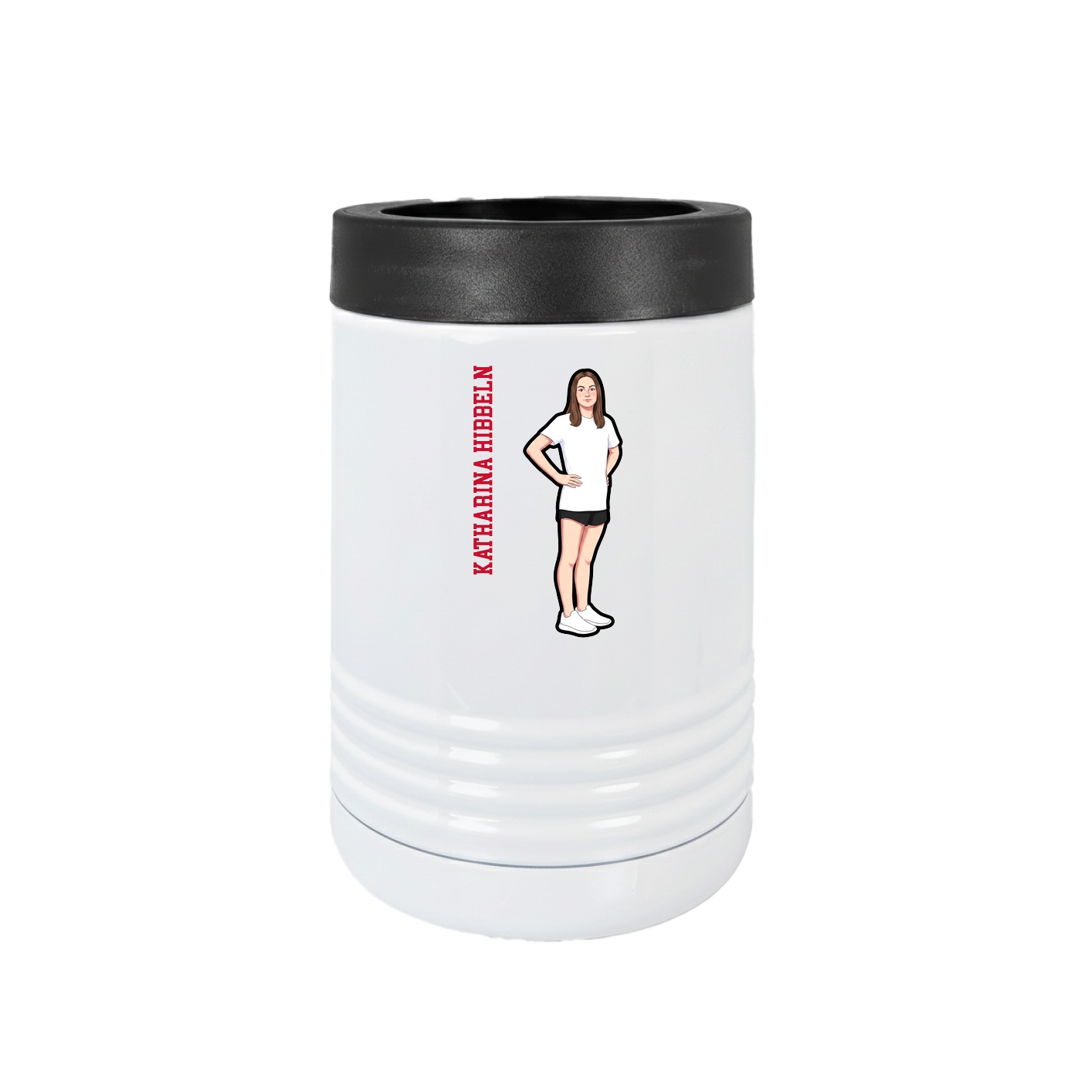Beverage Holder — Name Vertical in White