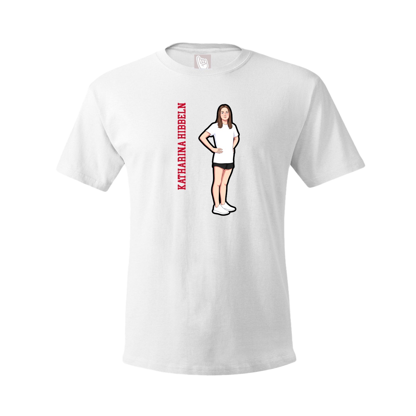 Tee — Name Vertical in White
