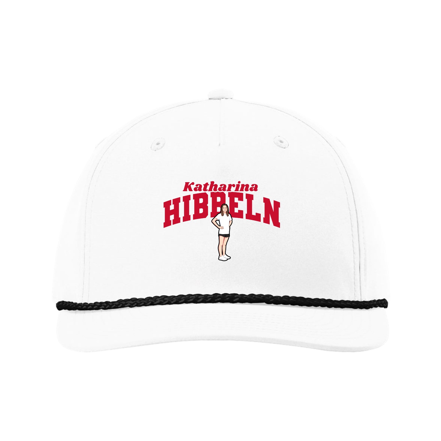 Five-Panel Classic Rope Cap — Signature Arch in White