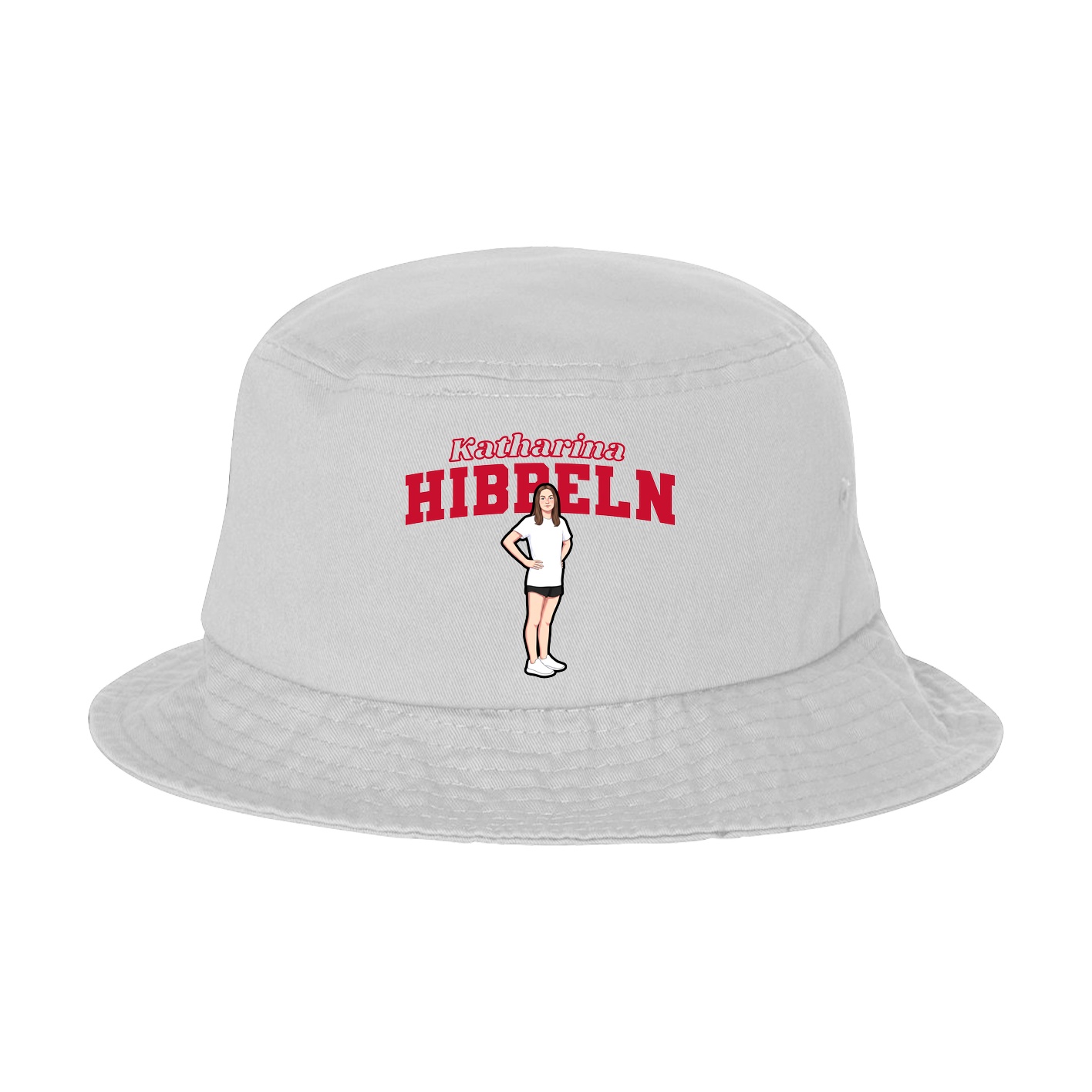 Bucket Cap — Name Arch in White