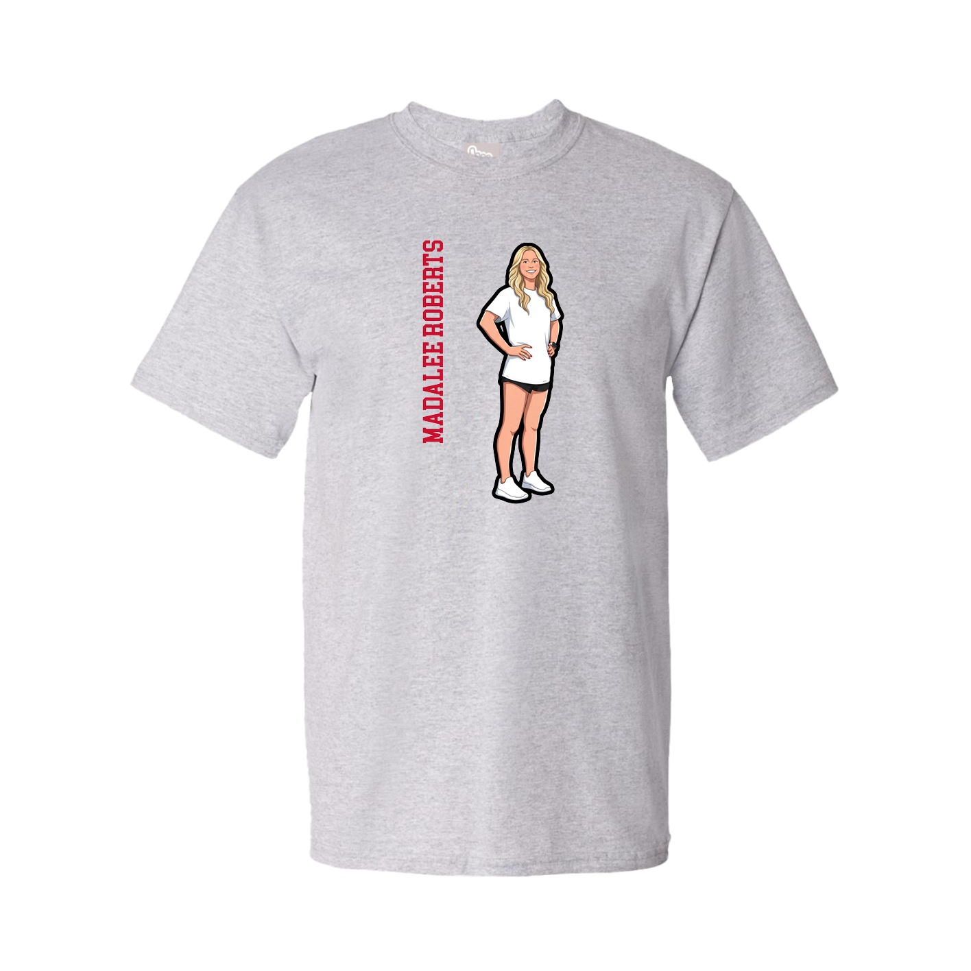 Youth Tee — Name Vertical in Grey