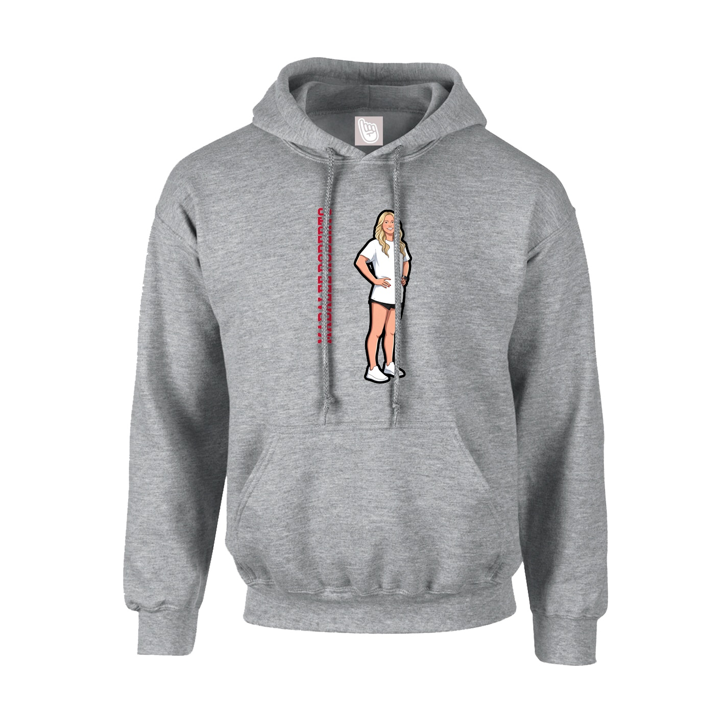 Youth Hoodie — Name Vertical in Grey