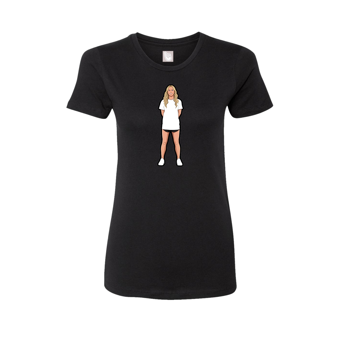 Fitted Women's Tee — Name Vertical in Black