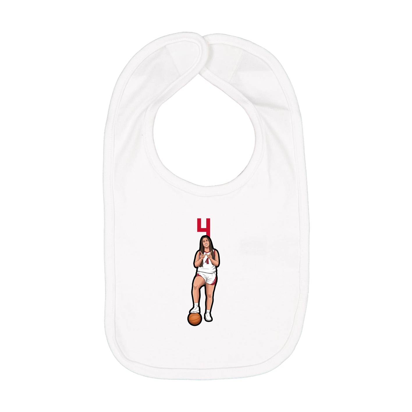 Infant Bib — Number Top in White