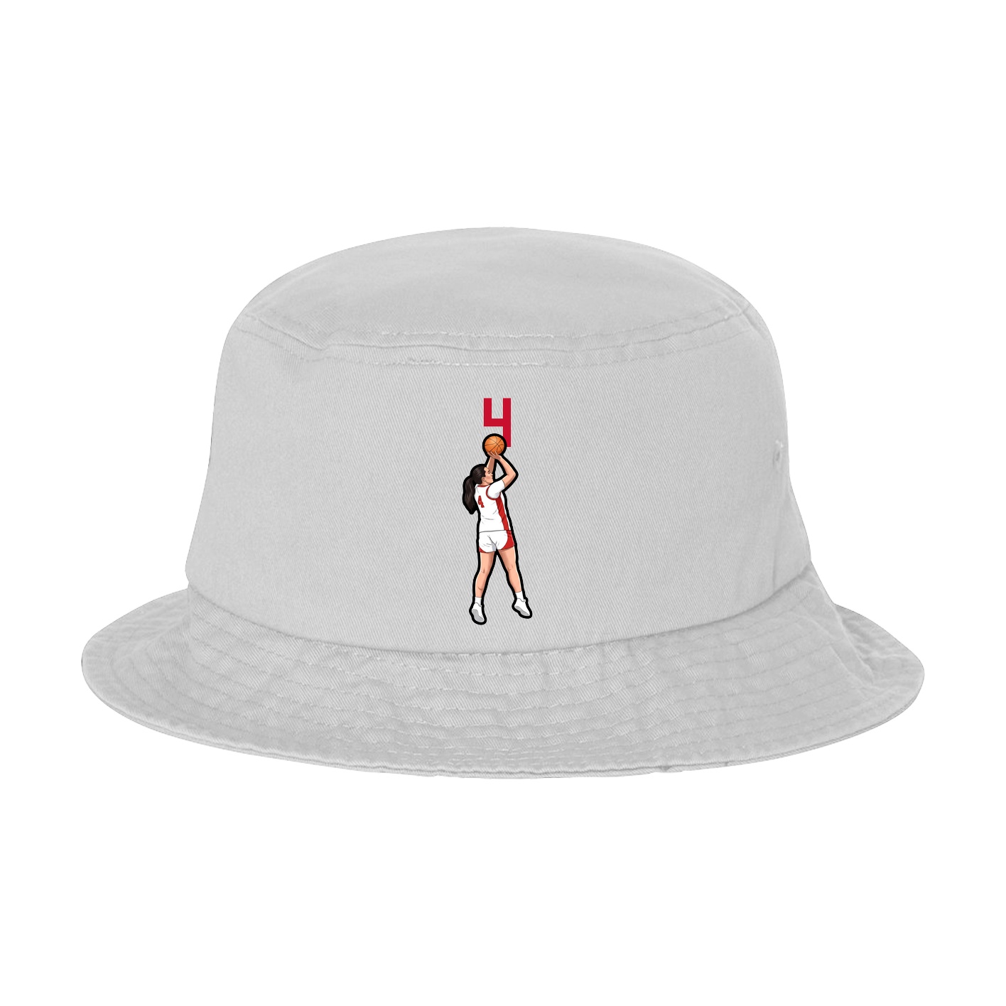 Bucket Cap — Number Top in White